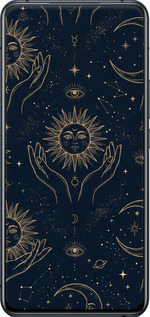 Силіконовий чехол Celestial Harmony: Sun & Moon Gold Mystic Pattern для Vivo X50 - 6778u-1955 изображение 