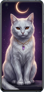 Силіконовий чехол Mystic White Cat Gothic Dark Purple Gold для Vivo X50 - 6805u-1955 изображение 