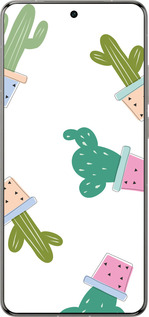 Силиконовый чехол Кактусы в горшочках для Vivo X200 PRO - 3968u-3883 изображение 