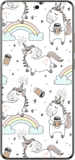 Силиконовый чехол Единорог и кофе для Vivo X200 PRO - 4661u-3883 изображение 