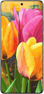 Силиконовый чехол Нарисованные тюльпаны для Vivo X200 PRO - 5990u-3883 изображение 