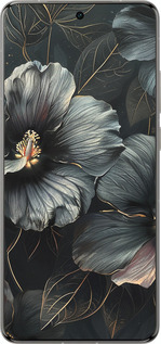 Силиконовый чехол Черные цветы для Vivo X200 PRO - 6031u-3883 изображение 