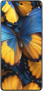 Силіконовий чехол Жовто-блакитні метелики для Vivo X200 PRO - 6046u-3883 изображение 