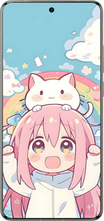 Силіконовий чехол Девочка аниме радуга для Vivo X200 PRO - 6304u-3883 изображение 