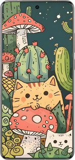Силіконовий чехол Коти гриби для Vivo X200 PRO - 6321u-3883 изображение 