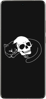 Силіконовий чехол Із зображенням кота та черепа для Vivo X200 PRO - 6491u-3883 изображение 