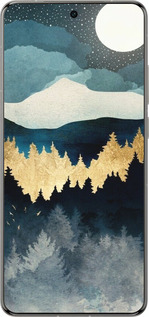 Силіконовий чехол Нічний краєвид з лісом та горами для Vivo X200 PRO - 6493u-3883 изображение 