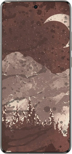 Силіконовий чехол із зображенням місячного пейзажу у нічному лісі для Vivo X200 PRO - 6546u-3883 изображение 