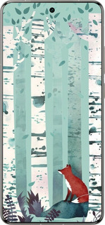 Силиконовый чехол Лис в зелёном лесу для Vivo X200 PRO - 6547u-3883 изображение 