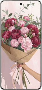 Силіконовий чехол Півонії 1 для Vivo X200 PRO - 6705u-3883 изображение 