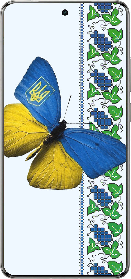 Силіконовий чехол Жовто-блакитний метелик  для Vivo X200 PRO - 1054u-3883 изображение 