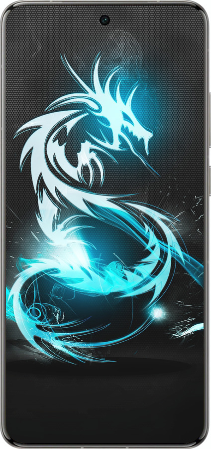 Силиконовый чехол Бело-голубой огненный дракон для Vivo X200 PRO - 113u-3883 изображение 