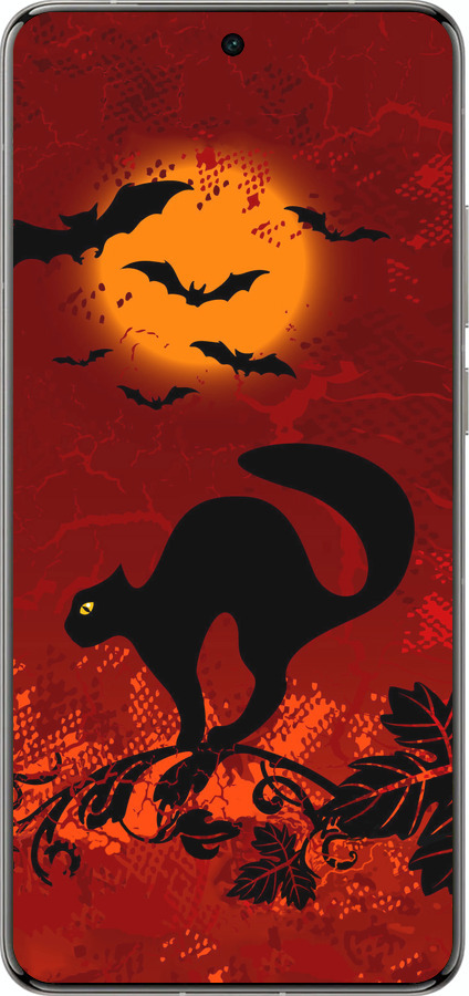 Силиконовый чехол Чёрная кошка под луной для Vivo X200 PRO - 1190u-3883 изображение 