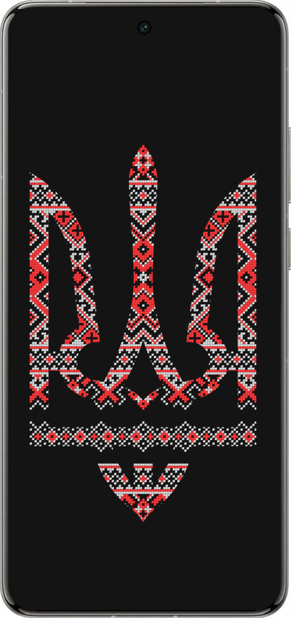 Силиконовый чехол Герб - вышиванка на черном фоне для Vivo X200 PRO - 1196u-3883 изображение 