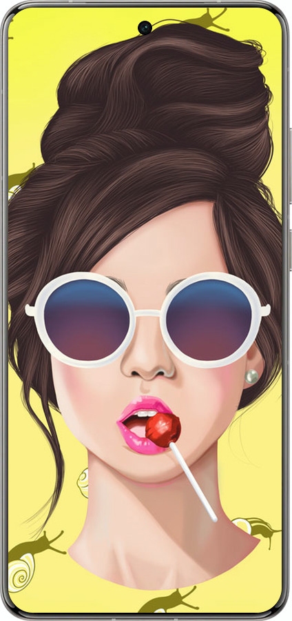 Силіконовий чехол Дівчина з чупа-чупсом для Vivo X200 PRO - 3979u-3883 изображение 