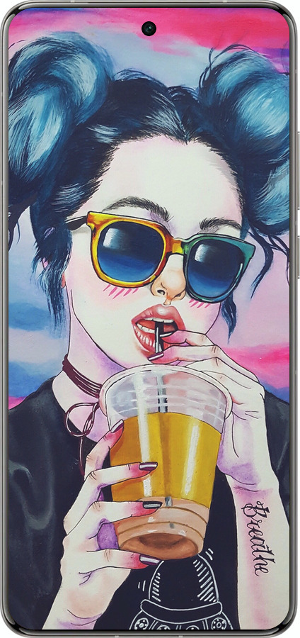 Силиконовый чехол Арт-девушка в очках для Vivo X200 PRO - 3994u-3883 изображение 