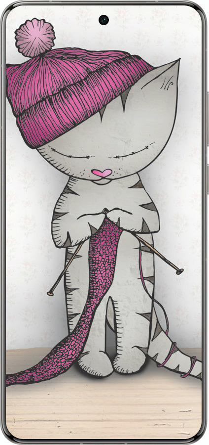Силиконовый чехол Кошка рукодельница для Vivo X200 PRO - 4056u-3883 изображение 