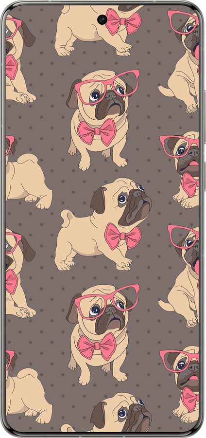 Силиконовый чехол мопсики 2 для Vivo X200 PRO - 4362u-3883 изображение 
