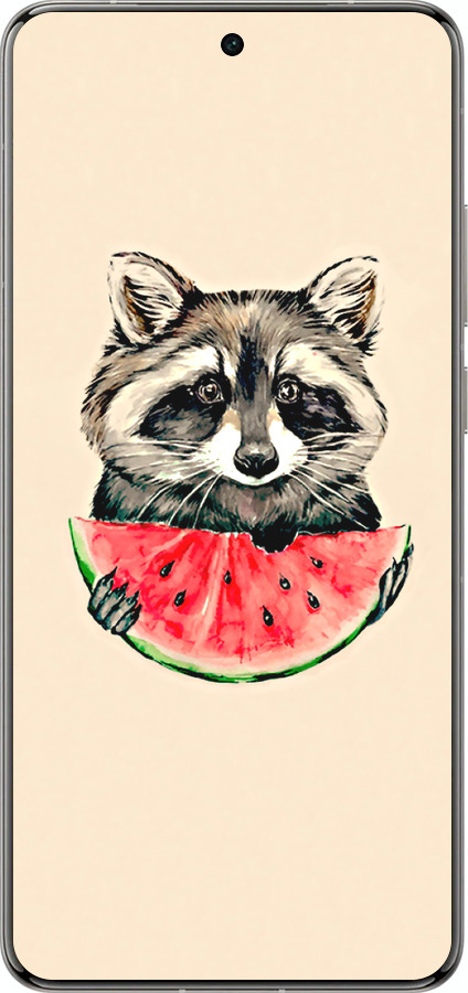 Силіконовий чехол Єнотик з кавуном для Vivo X200 PRO - 4605u-3883 изображение 