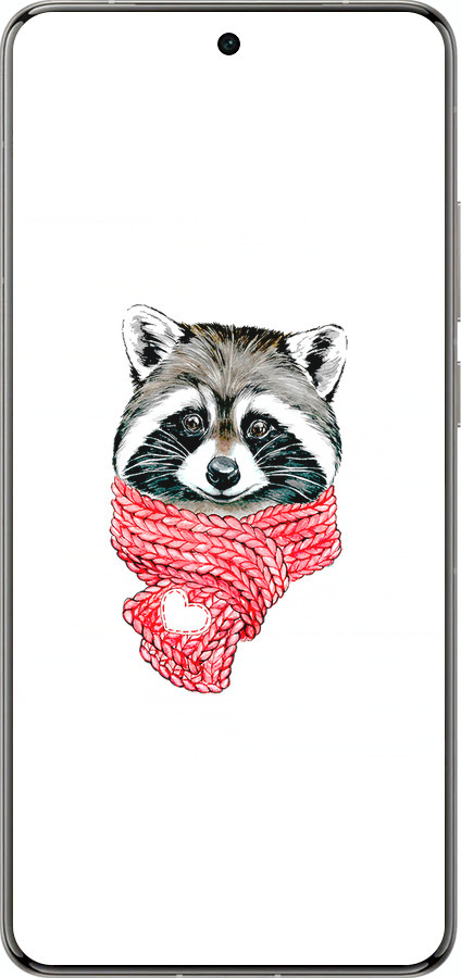 Силиконовый чехол Енот в шарфе для Vivo X200 PRO - 4688u-3883 изображение 