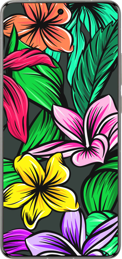 Силиконовый чехол Тропические цветы 1 для Vivo X200 PRO - 4753u-3883 изображение 