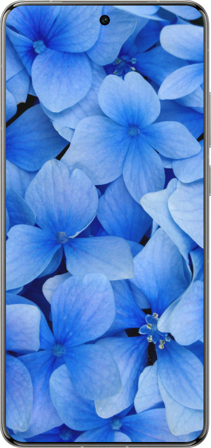 Силиконовый чехол Синие цветы для Vivo X200 PRO - 526u-3883 изображение 