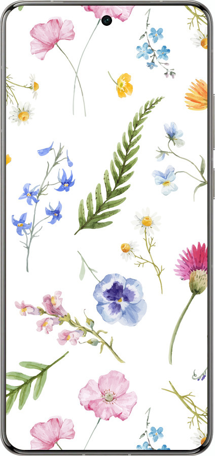 Силіконовий чехол Квітковий фон v2 для Vivo X200 PRO - 5472u-3883 изображение 