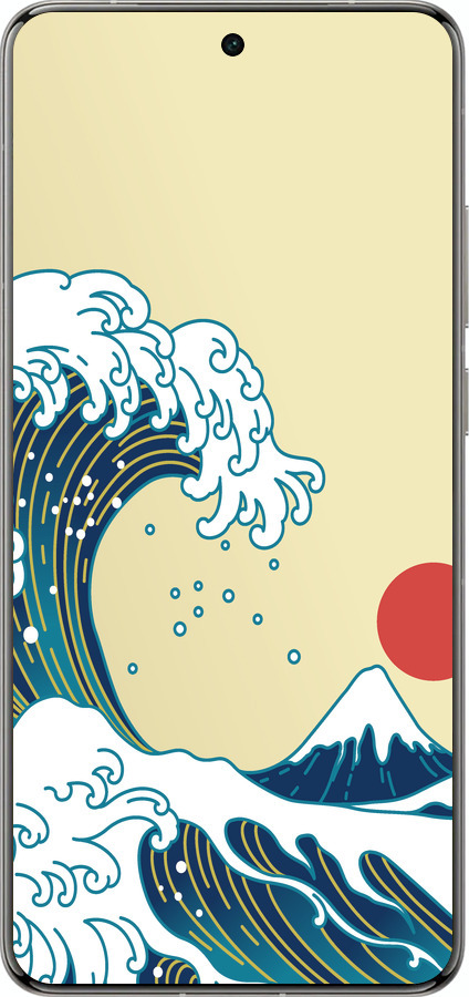 Силіконовий чехол Японські хвилі для Vivo X200 PRO - 5533u-3883 изображение 