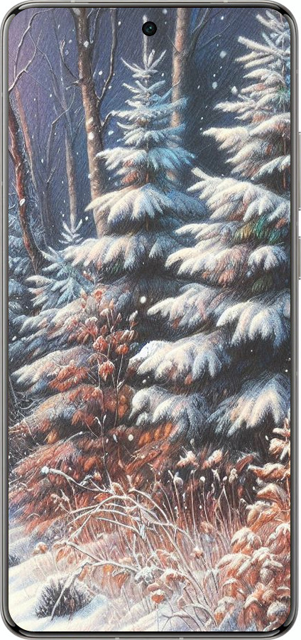 Силиконовый чехол Зимний пейзаж для Vivo X200 PRO - 5814u-3883 изображение 