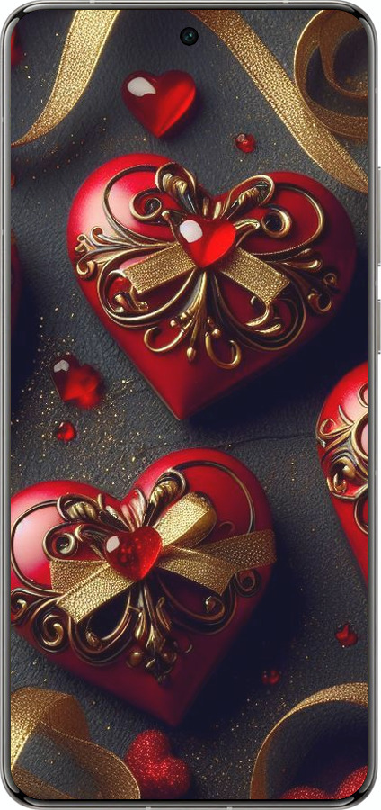 Силіконовий чехол Сердечки v4 для Vivo X200 PRO - 5834u-3883 изображение 