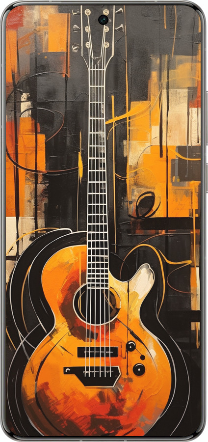 Силиконовый чехол Чехол для телефона Оранжевая Гитара для Vivo X200 PRO - 5934u-3883 изображение 