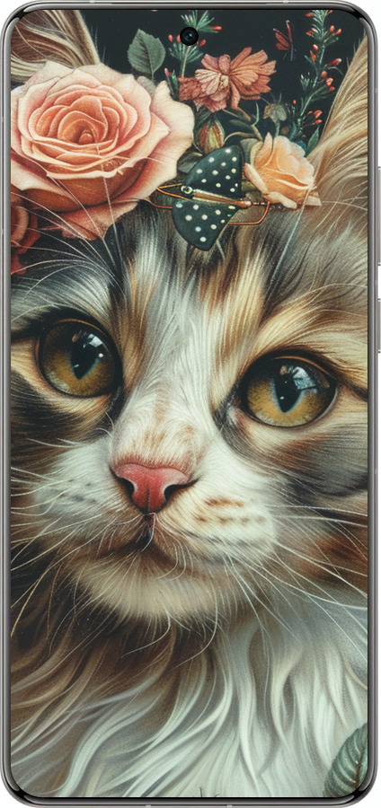 Силиконовый чехол Cats and flowers для Vivo X200 PRO - 6069u-3883 изображение 