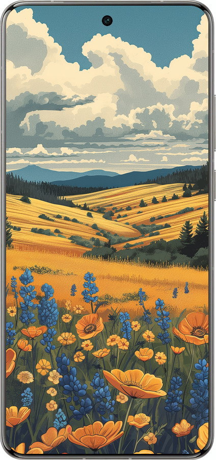 Силіконовий чехол Українське поле для Vivo X200 PRO - 6082u-3883 изображение 