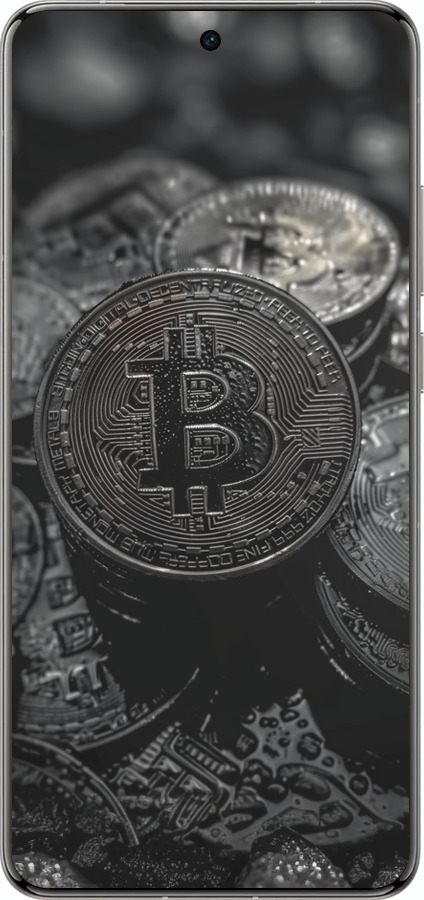 Силіконовий чехол Black Bitcoin для Vivo X200 PRO - 6090u-3883 изображение 