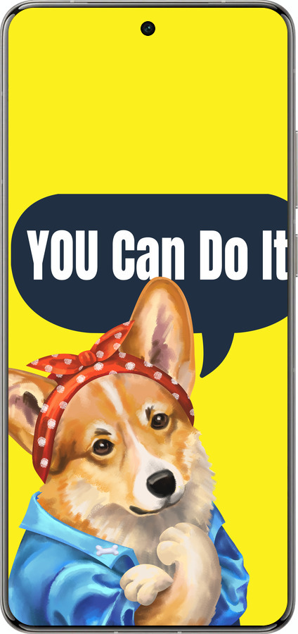 Силиконовый чехол чехол с корги You Can Do It для Vivo X200 PRO - 6184u-3883 изображение 