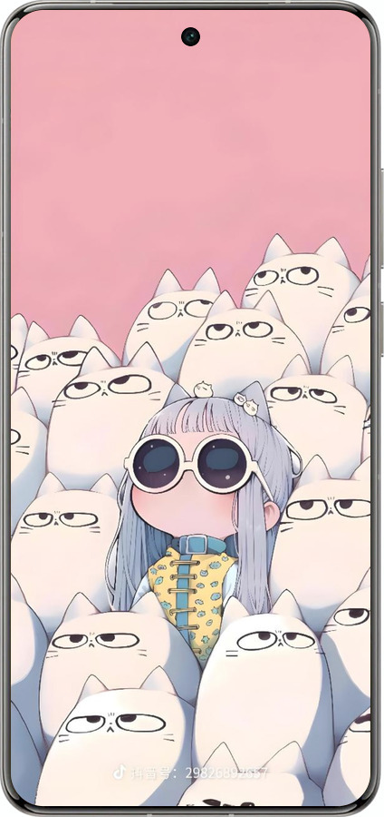 Силіконовий чехол Малышка с котами для Vivo X200 PRO - 6295u-3883 изображение 