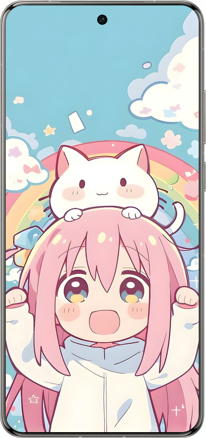 Силіконовий чехол Девочка аниме радуга для Vivo X200 PRO - 6304u-3883 изображение 