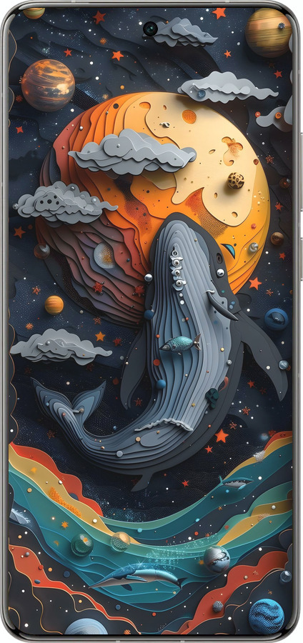 Силіконовий чехол Кит у космосі для Vivo X200 PRO - 6328u-3883 изображение 