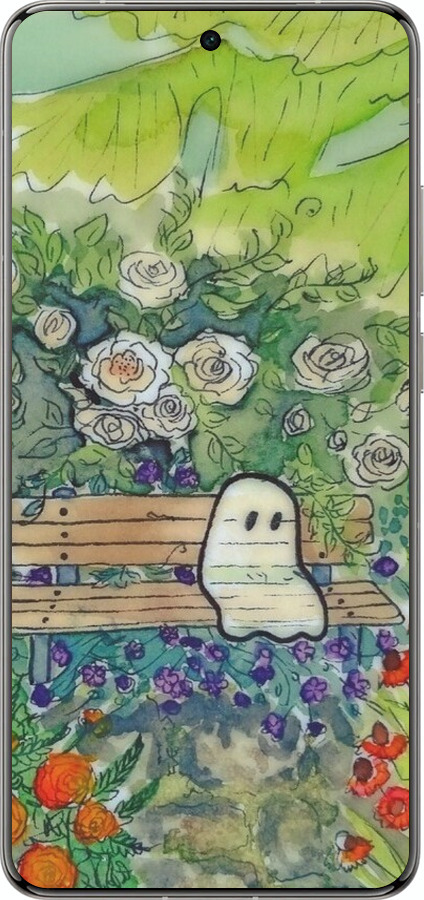 Силиконовый чехол Грустное привидение для Vivo X200 PRO - 6403u-3883 изображение 