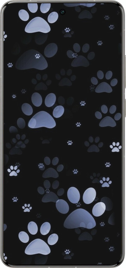 Силиконовый чехол С синими отпечатками лап для Vivo X200 PRO - 6441u-3883 изображение 