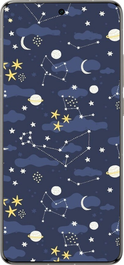 Силиконовый чехол Астрономический узор. Милый дизайн мультяшной вселенной для Vivo X200 PRO - 6446u-3883 изображение 