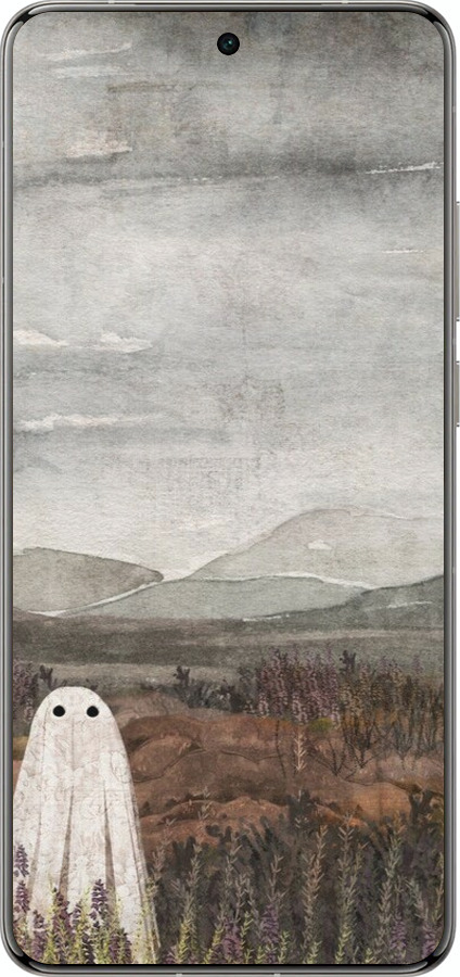 Силиконовый чехол Одинокий призрак на фоне гор для Vivo X200 PRO - 6486u-3883 изображение 