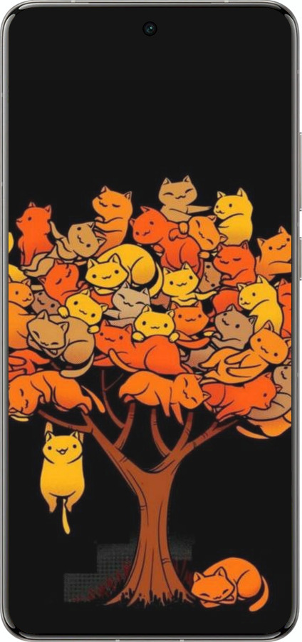Силиконовый чехол Дерево и котики для Vivo X200 PRO - 6516u-3883 изображение 