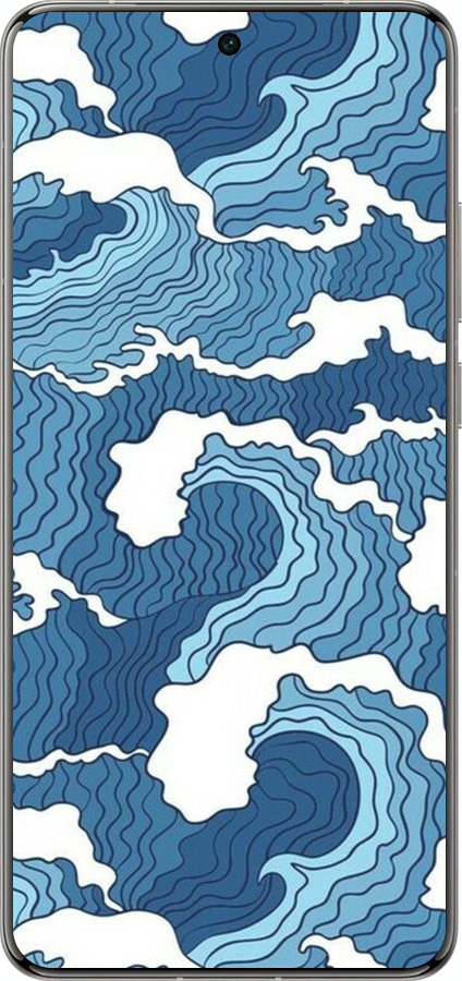 Силиконовый чехол Абстрактный рисунок морских волн для Vivo X200 PRO - 6538u-3883 изображение 