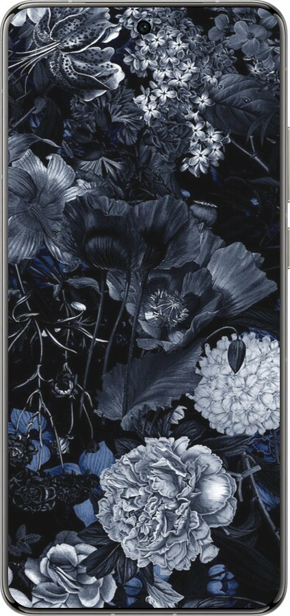 Силиконовый чехол Абстрактный цветочный рисунок в синих тонах для Vivo X200 PRO - 6539u-3883 изображение 