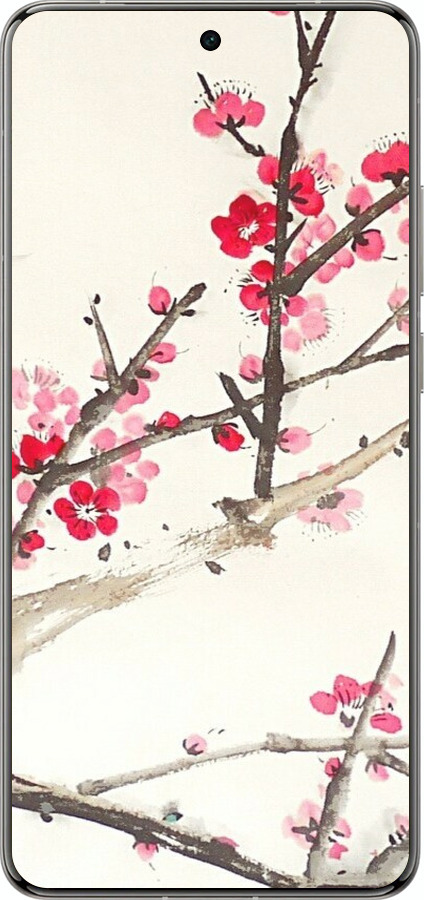 Силиконовый чехол Принт с изображением цветения сакуры для Vivo X200 PRO - 6545u-3883 изображение 