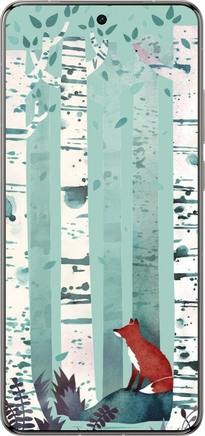 Силиконовый чехол Лис в зелёном лесу для Vivo X200 PRO - 6547u-3883 изображение 