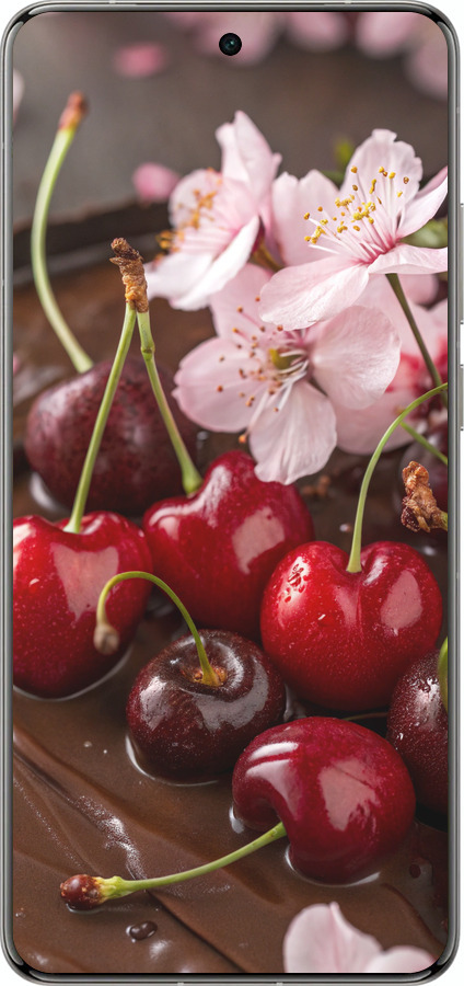 Силиконовый чехол Вишня в шоколаде для Vivo X200 PRO - 6698u-3883 изображение 