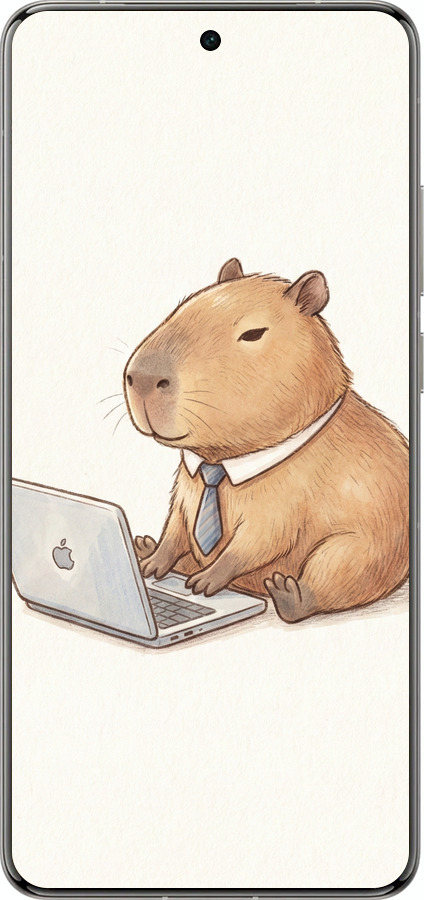 Силіконовий чехол Funny Capybara CEO Working для Vivo X200 PRO - 6777u-3883 изображение 