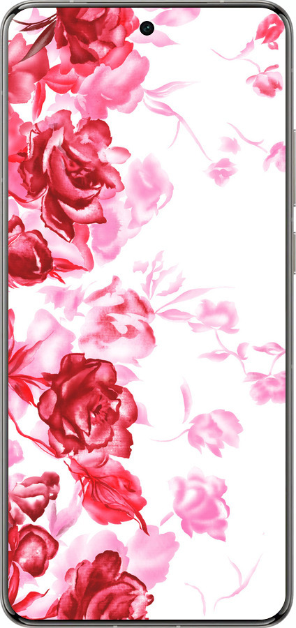 Силиконовый чехол Нарисованные розы для Vivo X200 PRO - 724u-3883 изображение 